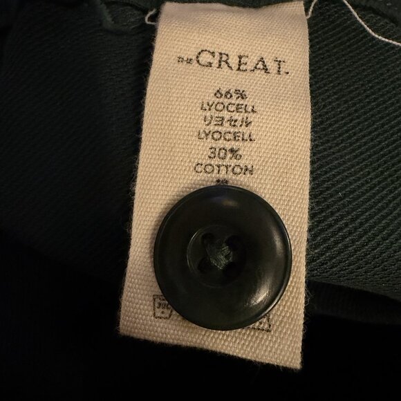 THE GREAT Green Corduroy Skinny Stretch Ankle Pants 31 Needle Whale Holiday - Picture 6 of 7